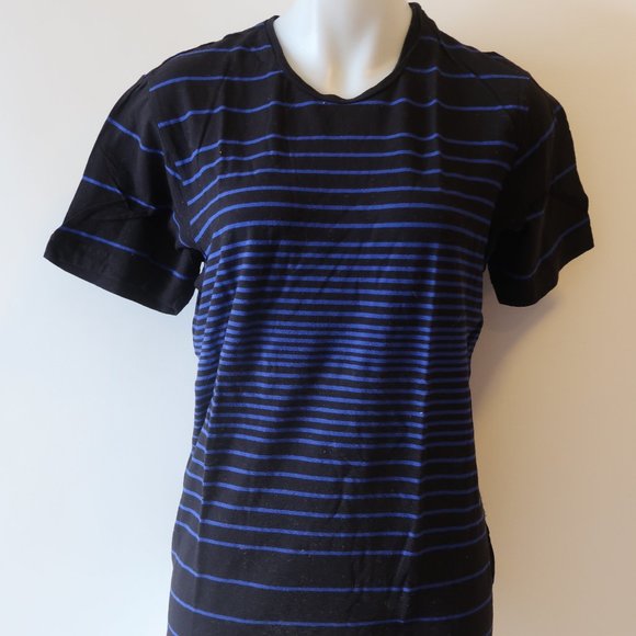 Y-3 YOHJI YAMAMOTO BLACK BLUE STRIPED T-SHIRT M* - Picture 5 of 11